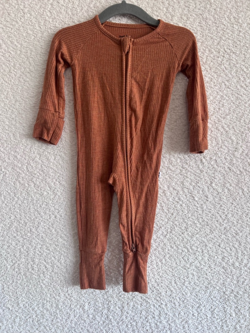 Little Sleepies Ribbed Heather Spice Bamboo Pajamas One Piece Size 0-3 Months